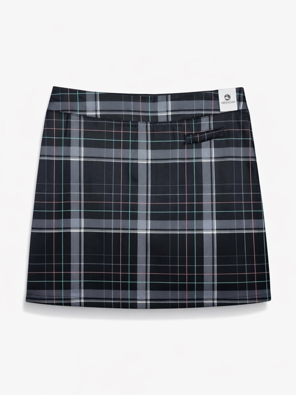 Pebble Beach Black Plaid Shorts-Lined Mini Athletic Skirt (189)